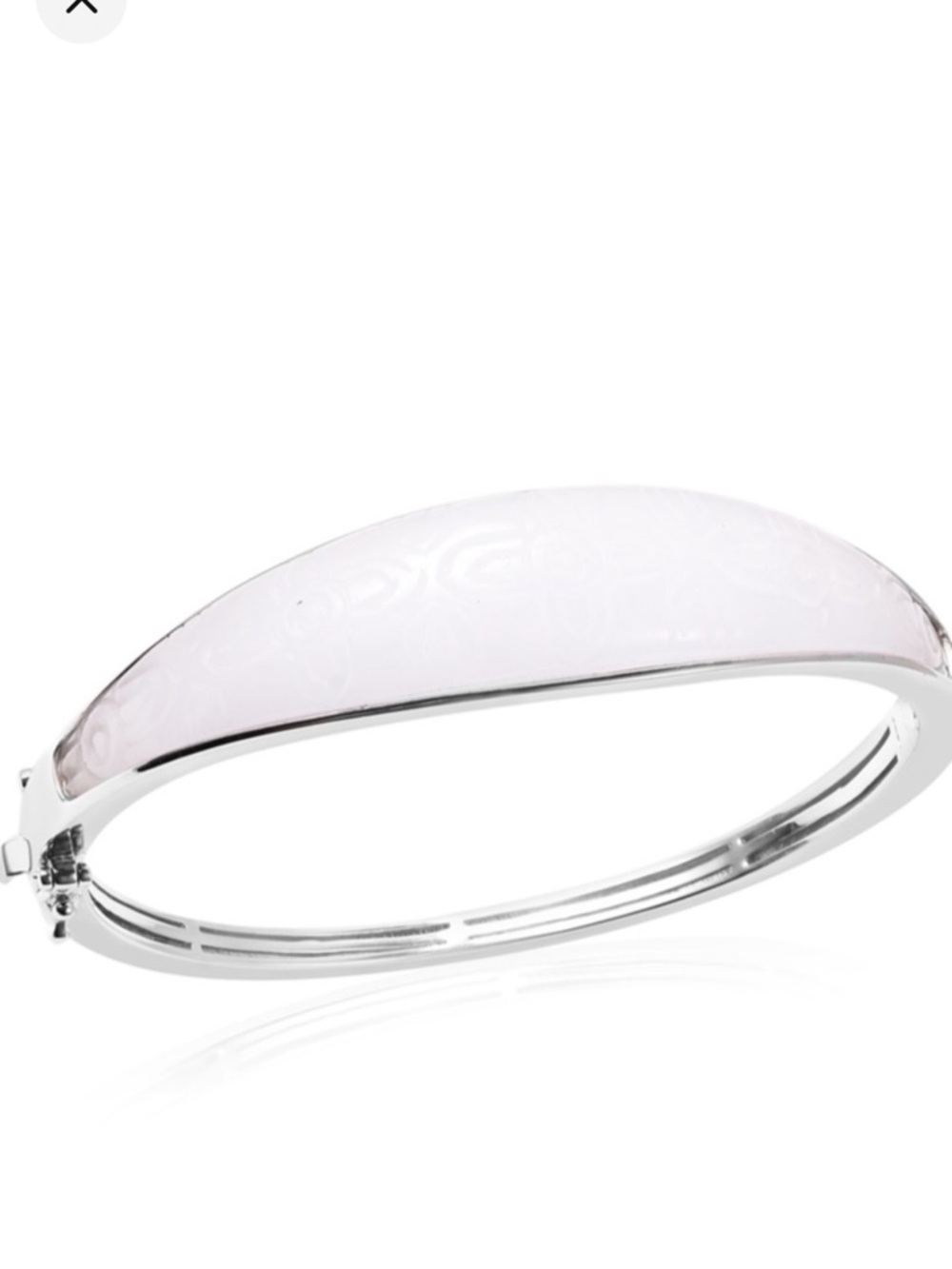 White Jade Carved Bangle Bracelet